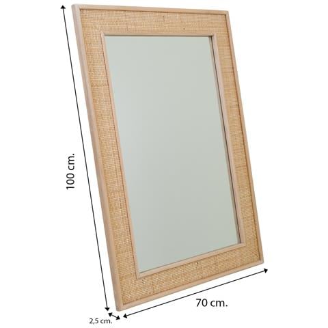 Specchio In Legno E Rete Marrone 70x2,5x100h - Foto 6