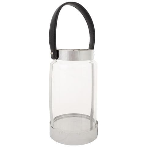 Lanterna In Acciaio Inox E Vetro Argento 12,5x12,5x23h - Foto 1