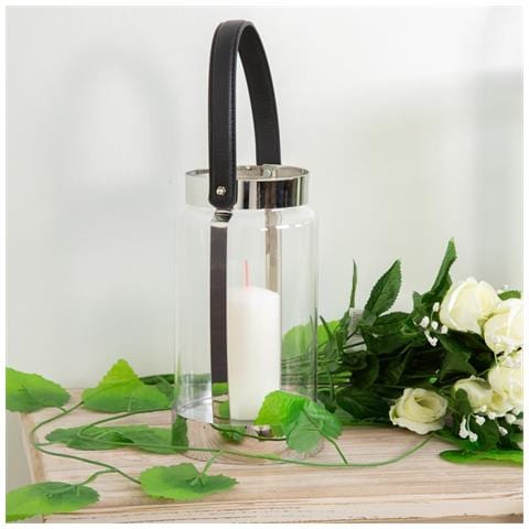 Lanterna In Acciaio Inox E Vetro Argento 12,5x12,5x23h - Foto 2