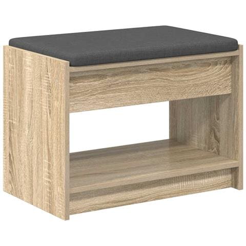 Panca per ingresso con cuscino Rovere Sonoma 63 x 38 x 45 cm - Foto 1