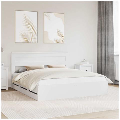 Struttura del letto Bianco 180 x 200 cm Legno Ingegnerizzato - Foto 2