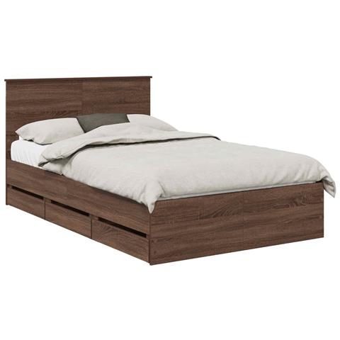 Struttura del letto con cassetto Rovere Marrone 135 x 190 cm - Foto 1