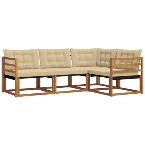 Set di divani con cuscino 4 pcs Naturale e Beige - Foto 1