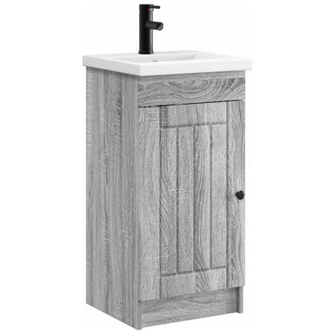 Mobile da bagno con lavabo Sonoma grigio 42 x 40 x 84,5 cm - Foto 1