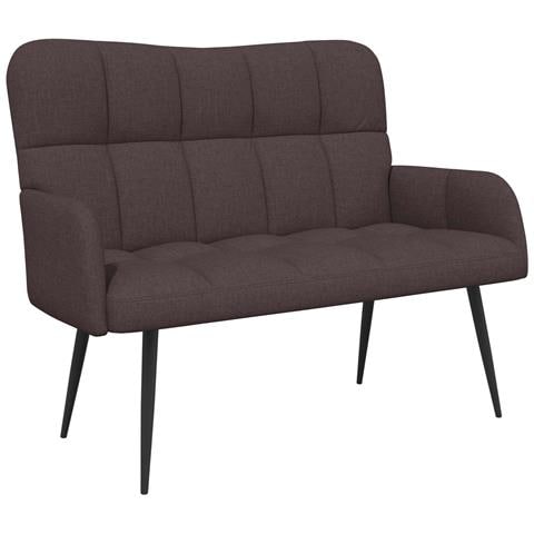 Sofa a Due Posti Marrone Scuro 115 x 61 x 87 cm Tessuto - Foto 1