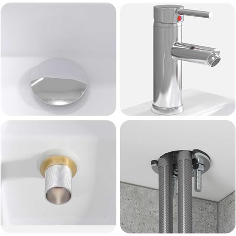 Set di Armadi da Bagno 5 pcs Grigio Cemento 53 x 15,5 x 70 cm - Foto 9