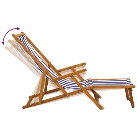 Lettino prendisole pieghevole 2 pcs 3 Posizione Blu e Bianco - Foto 10
