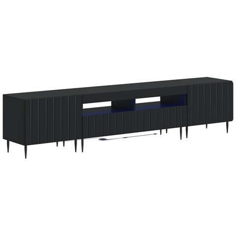 Mobile TV LED a 5 pezzi Nero Legno ingegnerizzato - Foto 1