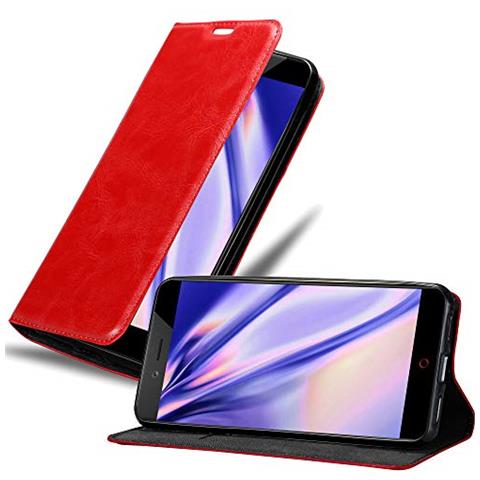 Custodia Compatibile Con Zte Nubia Z17 Mini In Rosso Mela - Coperchio Protettiva Con Chiusura Magnetica, Funzione Stand E Tasca Per Le Carte - Foto 1