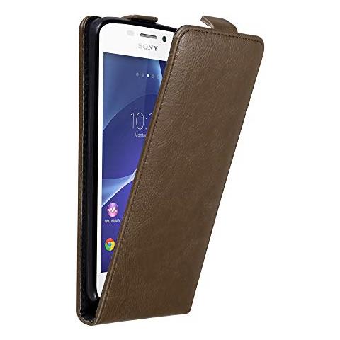 Cadorabo Custodia Compatibile Con Sony Xperia M2 / M2 Aqua In Bruno Caffè - Coperchio Protettivo In Design Flip Con Chiusura Magnetica - Foto 1