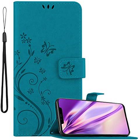 Custodia Compatibile Con Huawei Mate 20 Pro In Blu Fiore - Coperchio Protettivo In Design Floreale Con Chiusura Magnetica, Funzione Stand E Slot Per Carte - Foto 1