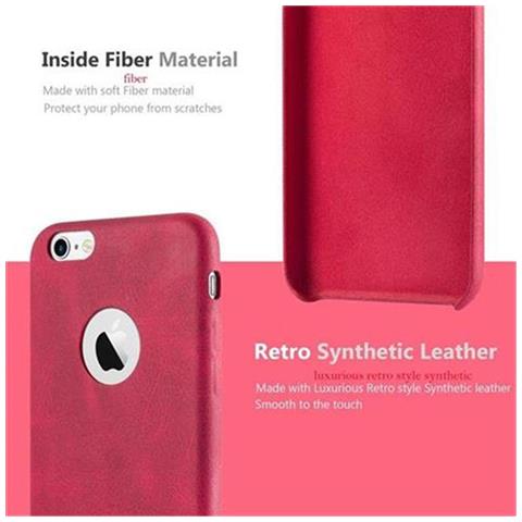 Cadorabo Custodia Compatibile Con Apple Iphone 6 / Iphone 6s In Vintage Rosso - Hard Case Coperchio Protettivo In Similpelle - Foto 5