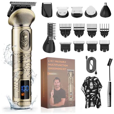 Rifinitore Per Capelli 6 In 1, Rifinitore Per Barba, Rifinitore Per Naso - Potente E Silenzioso Bronze - Foto 1