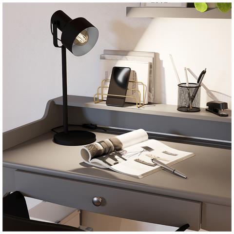 Lampada Da Scrivania Moderna Casibare 1 Luce Acciaio Nero - Foto 1