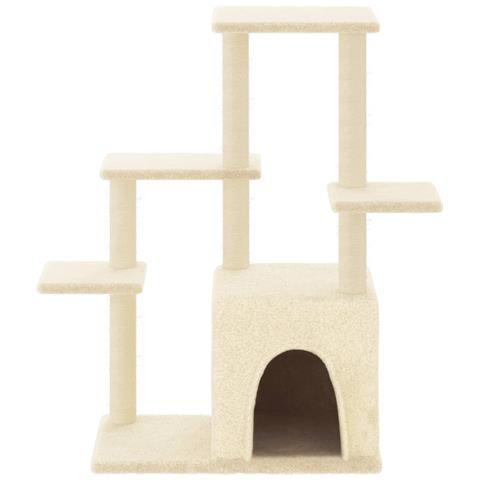 Albero Per Gatti Con Tiragraffi In Sisal Crema 97,5 Cm - Foto 2