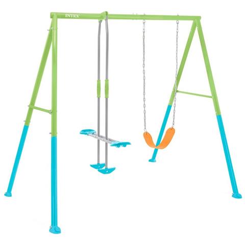 44120 - Altalena Swing Set Colorata, Seggiolino e Dondolo, 249x249x203 cm - Foto 1