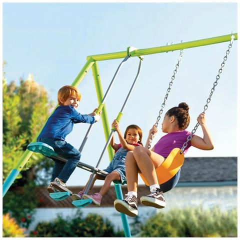 44120 - Altalena Swing Set Colorata, Seggiolino e Dondolo, 249x249x203 cm - Foto 2