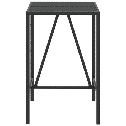 Tavolo Da Bar Con Piano In Vetro Nero 70x70x110 Cm Polyrattan - Foto 3