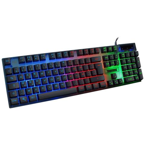 Pack Gaming Sentai C03 Tastiera Rgb Rainbow + Mouse Cablato 3600dpi, Nero - Foto 2