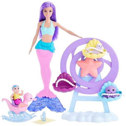 Barbie Playset Dreamtopia Babysitting Con Bambola Sirena E Accessori, Multicolore - Foto 1