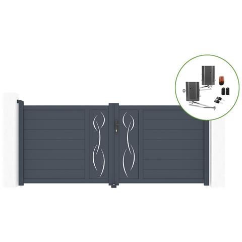 Cancello Battente 3m Life Alt. 120cm Alluminio + Motorizzazione Bunker B500 - Foto 1