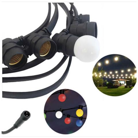 Catenaria Luci 10mt E 10 Portalampade E27 Nera Allungabile Ip44 Interno Esterno - Foto 1