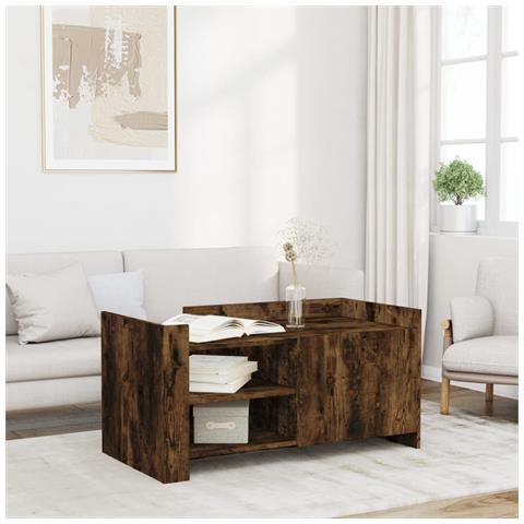 Tavolino Salotto Rovere Fumo 100x50x50 Cm In Legno Multistrato - Foto 1