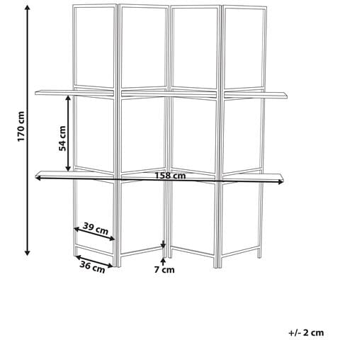 Paravento Trafoi 170 X 158 Cm Legno Chiaro Legno - Foto 8
