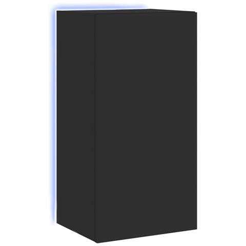 Mobile TV a Parete con Luci LED Nero 40,5x35x80 cm - Foto 1