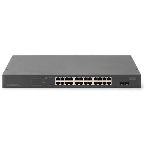 Switch di rete Gigabit a 24 porte, 19 pollici, non gestito, 2 porte uplink, SFP - Foto 2