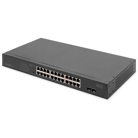 Switch di rete Gigabit a 24 porte, 19 pollici, non gestito, 2 porte uplink, SFP - Foto 1