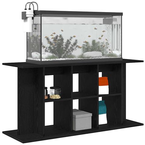 Supporto Acquario 120x40x60 cm Legno Multistrato Rovere Nero - Foto 2