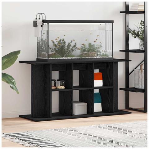 Supporto Acquario 120x40x60 cm Legno Multistrato Rovere Nero - Foto 1