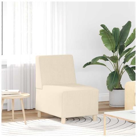 Divano Sedia Crema 55 cm Tessuto di Velluto a Coste - Foto 1