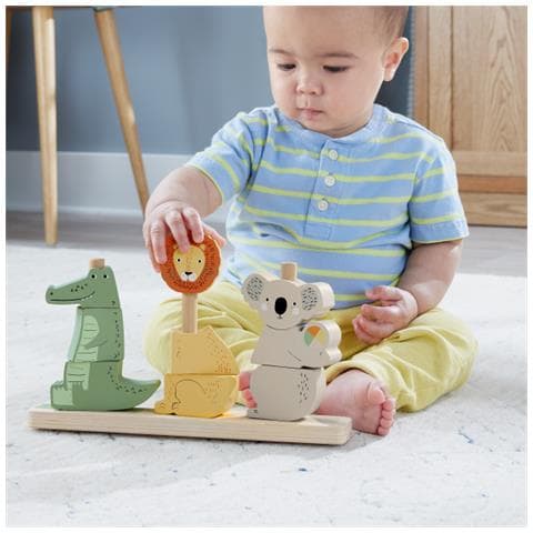 Animali Da Impilare E Ordinare In Legno Fisher-price, 10 Pezzi Hxv04 - Foto 3