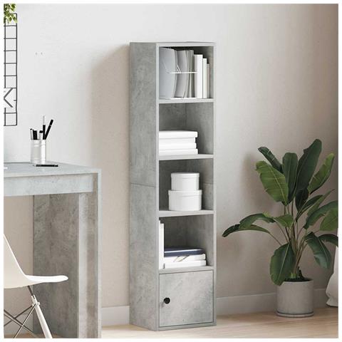 Libreria Grigio Cemento 31x24x127 Cm In Legno Multistrato - Foto 3