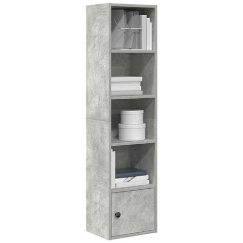 Libreria Grigio Cemento 31x24x127 Cm In Legno Multistrato - Foto 1