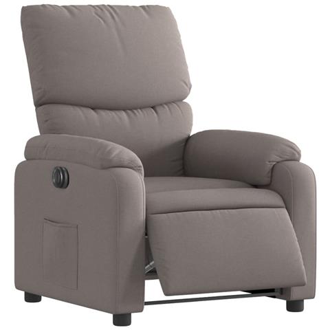 Poltrona Elettrica Reclinabile Tortora In Tessuto - Foto 3