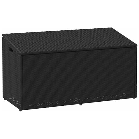 Baule Da Giardino Nero 110x50x58 Cm In Polyrattan - Foto 1