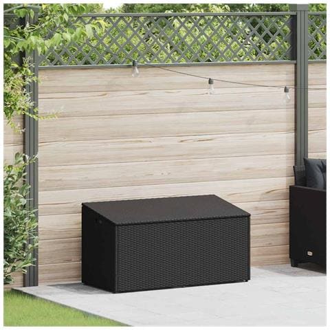 Baule Da Giardino Nero 110x50x58 Cm In Polyrattan - Foto 2