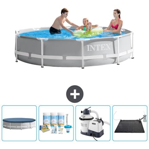 Piscina Fuori Terra - In Giro - 305x305x76 Cm - Grigio - Include Accessori Coordinati Cb62 - Foto 1