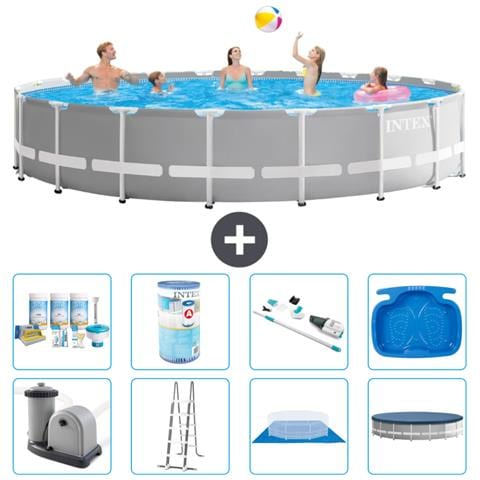 Piscina Fuori Terra - In Giro - 610x132 Cm - Grigio - Include Accessori Coordinati A2367 - Foto 1