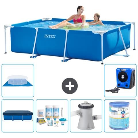 Piscina Fuori Terra - Rettangolo - 220x150x60 Cm - Blu - Include Accessori Coordinati A21 - Foto 1