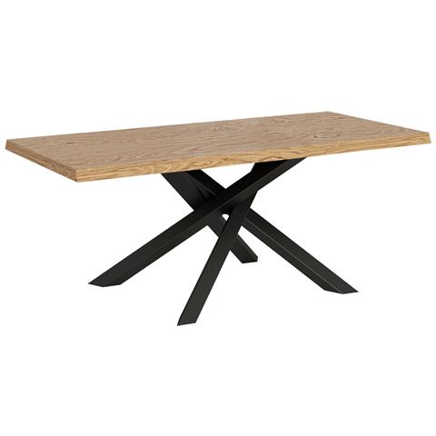 Tavolo Fisso 90x180 Cm Versalux Scortecciato Rovere Gambe Antracite - Foto 1