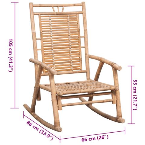 Sedia A Dondolo Con Cuscino In Bambù - Foto 8
