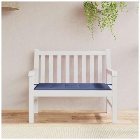 Cuscino Panca Da Giardino Blu Marino 100x50x4 Cm Tessuto Oxford - Foto 7