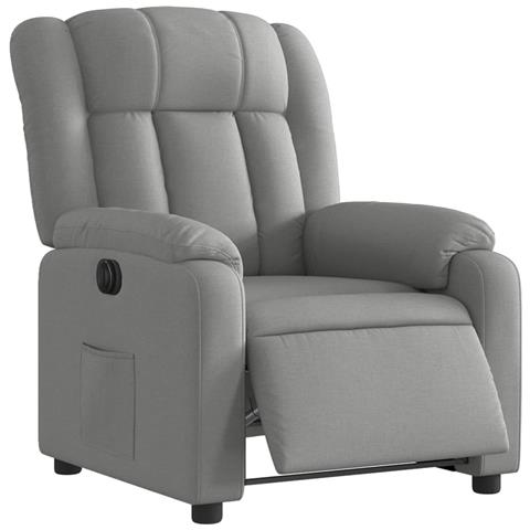 Poltrona Elettrica Reclinabile Grigio Chiaro In Tessuto - Foto 2