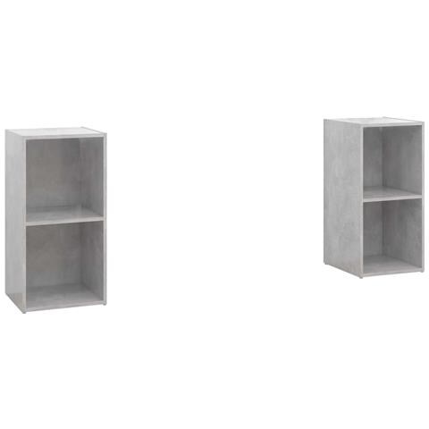 Mobili Tv 2 Pz Grigio Cemento 72x35x36,5cm In Legno Multistrato - Foto 1