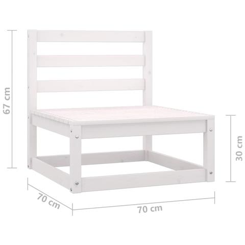 Divani Centrali Da Giardino 2 Pz In Massello Di Pino Bianco - Foto 7