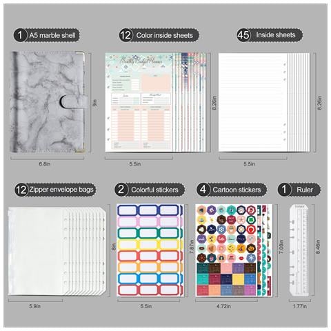 Raccoglitore A5 In Marmo Con Dettagli E Accessori - Foto 6